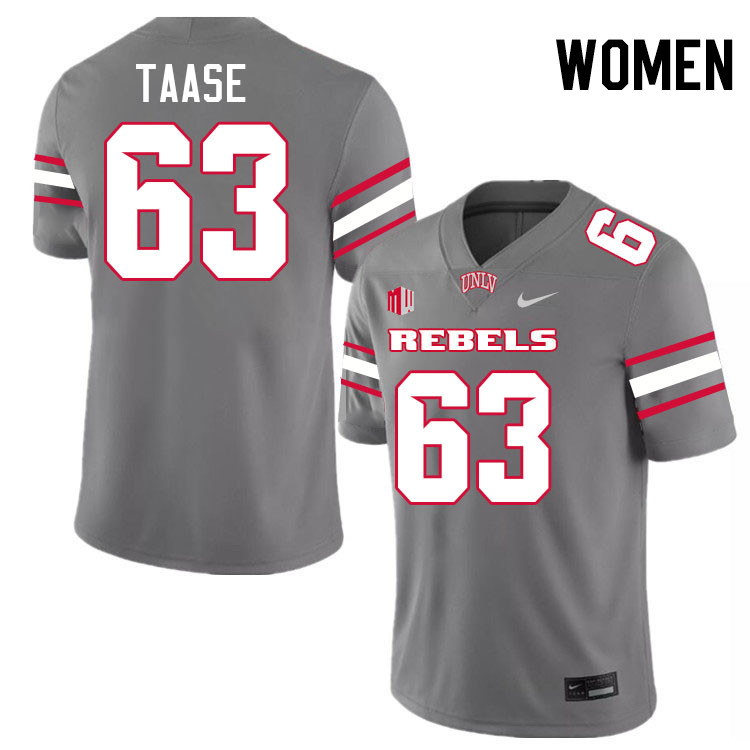 Women #63 Amare Taase UNLV Rebels College Football Jerseys Stitched-Grey